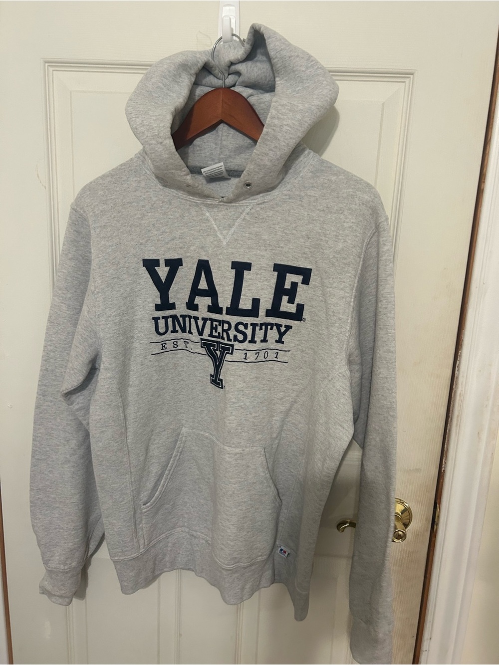 Yale University Gray Hooded Sweatshirt - Collegiate Pullover